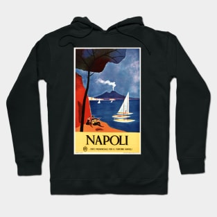 NAPOLI ITALY Naples Seaside Beach Tourism Advertisement Vintage Italian Hoodie